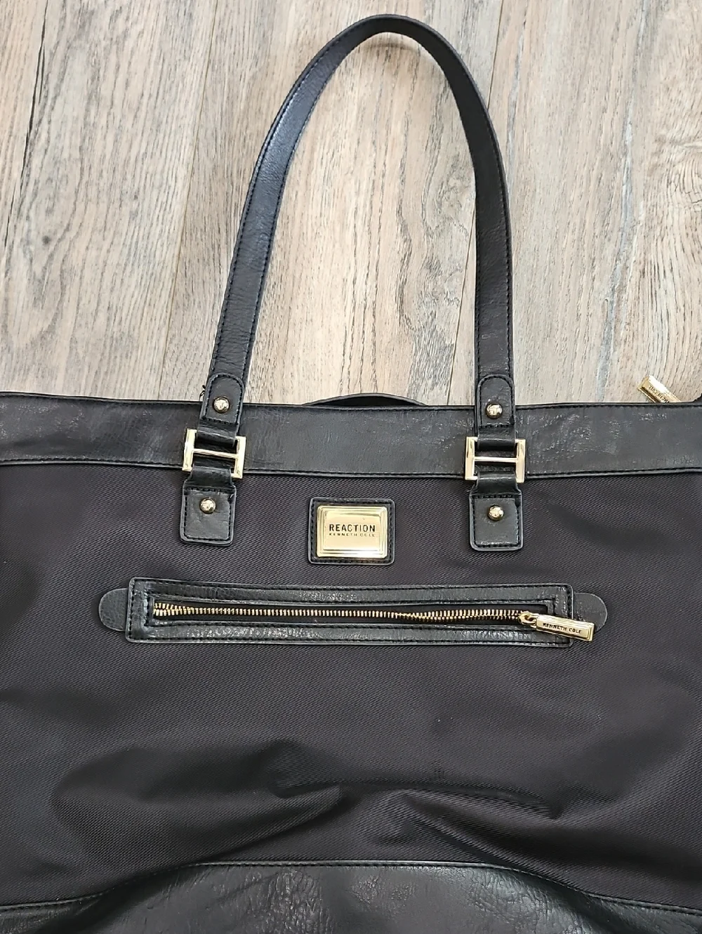Kenneth Cole Reaction Black Tote with Gold Accents Fits Computer